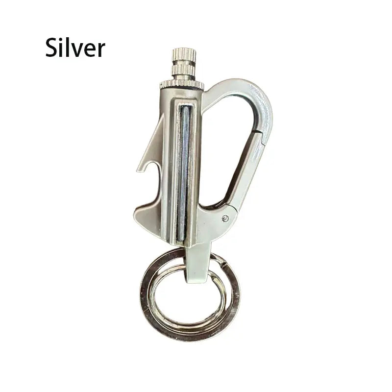 3-In-1 Flint Fire Starter Keychain - Waterproof, Windproof, Refillable Kerosene Permanent Match with Bottle Opener, Emergency Survival EDC Multitool for Camping, Hiking, Metal Gift for Men（Doesn'T Include Fuel）