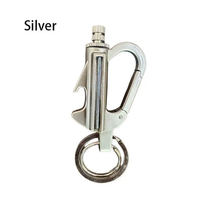 3-In-1 Flint Fire Starter Keychain - Waterproof, Windproof, Refillable Kerosene Permanent Match with Bottle Opener, Emergency Survival EDC Multitool for Camping, Hiking, Metal Gift for Men（Doesn'T Include Fuel）