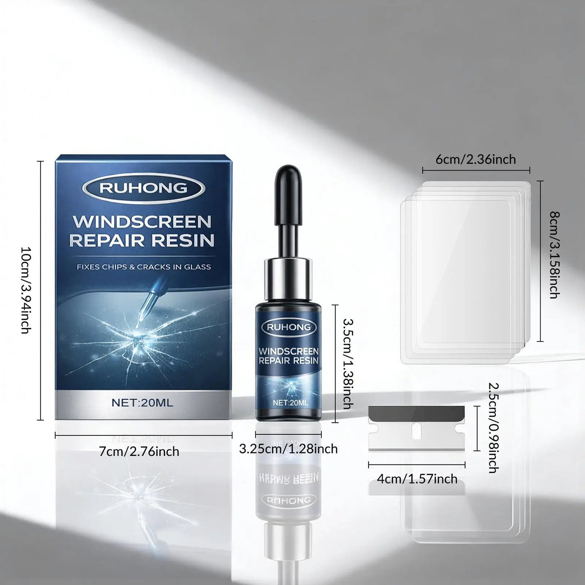 Car Windshield Crack Repair Kit Nano Glass Repair Fluid for Chips Cracks Star-Shaped Bulls-Eye Quick Fix Auto Glass Window Mirror Repair Resin Clear View