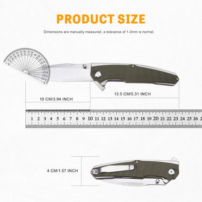 Men’S Tactical Folding Knife EDC Multifunctional Heavy-Duty Outdoor Knife, Pocket Knife, Fruit Knife, Ergonomic Handle, Includes a Back Clip for Easy Carry, Quick-Open Design, Suitable for Wilderness Survival Emergencies, Camping, Hiking, DIY, Fishing