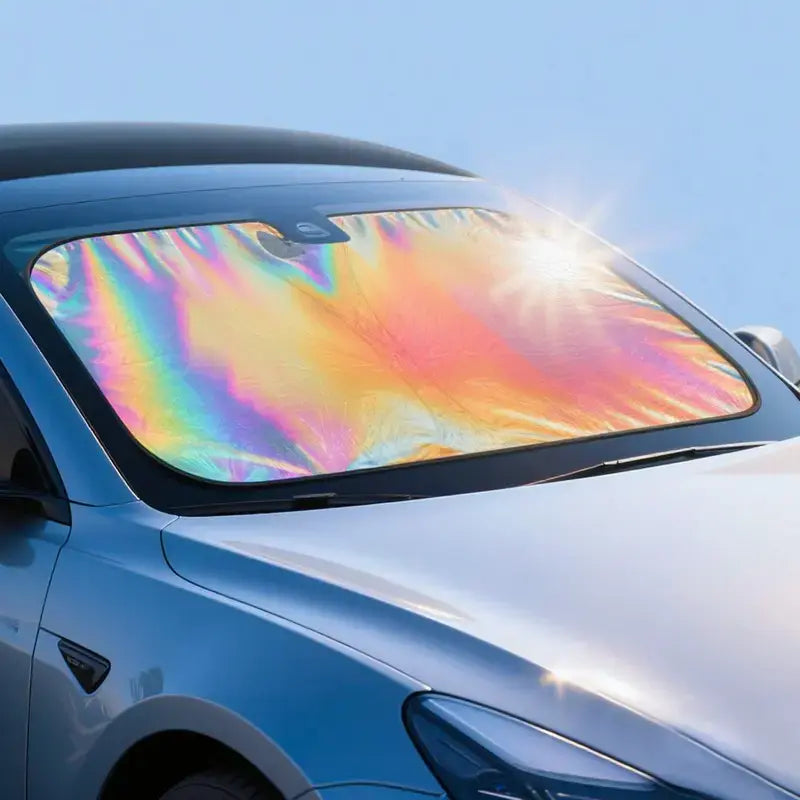Laser Car Windshield Sun Shade | Reflector Sunshade Offers Ultimate Protection for Car Interior | Cool Reflective Sun Blocker Fits Sedan/Suvs, Mpvs. (57X31 In),Summervibes Summerwins