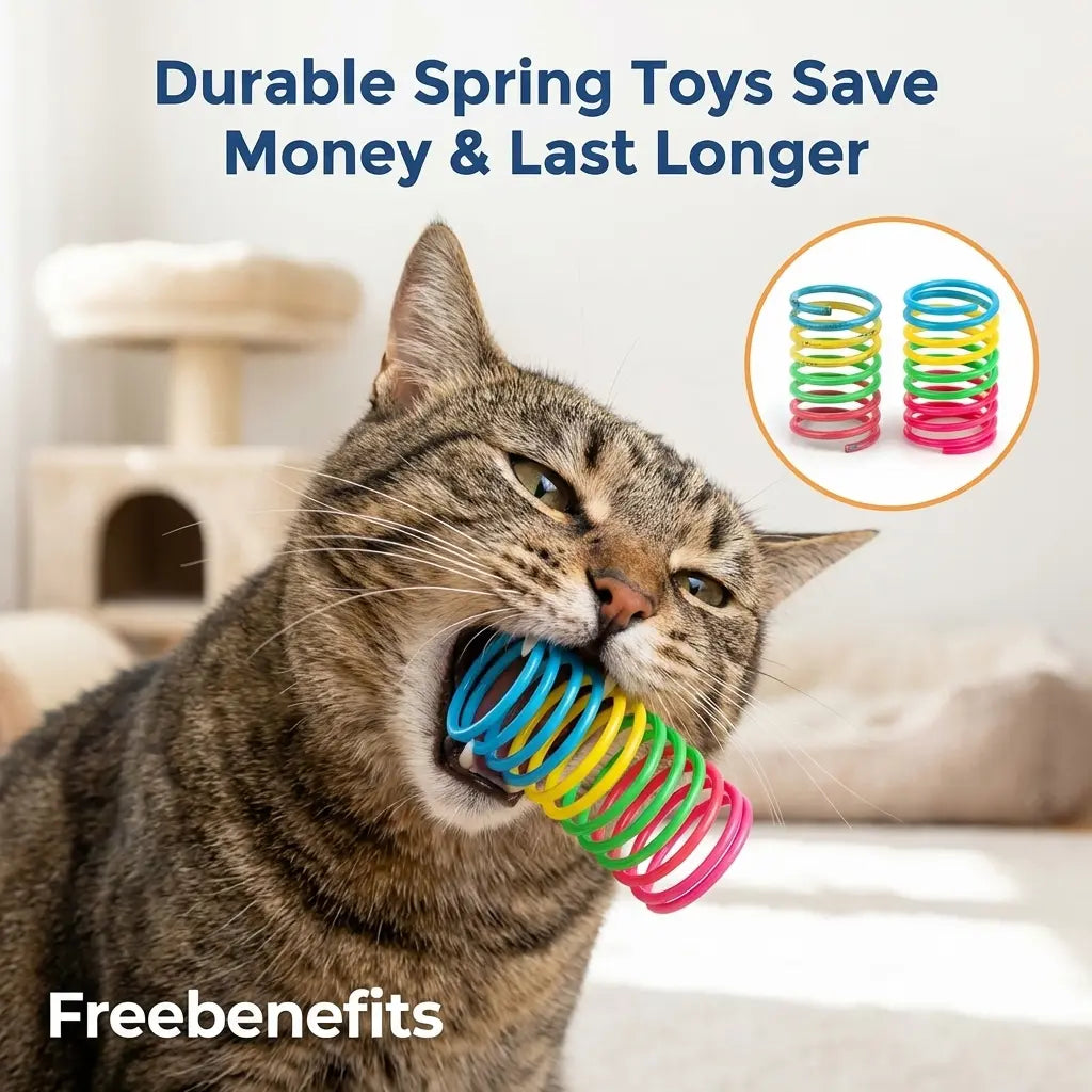 Cat Spring Toys, 16/80 Pack Cat Spiral Springs for Indoor Cats, Colorful & Durable Plastic Spring Coils Attract to Swat, Bite, Hunt, Interactive Toys for Kittens