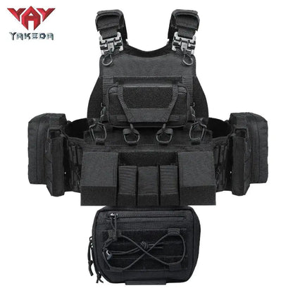 YAKEDA VT-8832TB Tactical Lightweight Tactical Chest Vest - Summer Outdoor Camouflage Equipment with Multiple Pockets, Multifunctional Protective Gear