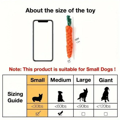 Carrot Shape Dog Chew Toys Cotton Rope Toys for Indoor Dogs Cat Toys Dog Accessories Pet Knot Toy for Dog and Cat Indoor Toys