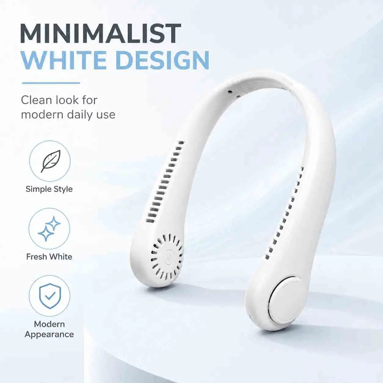 Hands-Free Neck Fan – Portable Wearable Cooling, Lightweight U-Shaped Design for Summer Travel, Outdoor Activities, Office, Commuting & Everyday Comfort