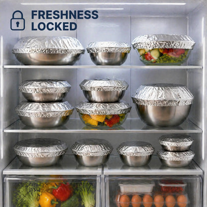 Thickened Aluminum Foil Food Warmer Cover, Reusable Thermal Insulation Cookware Cover for Kitchen Dining Table, Heat-Retaining, Freshness-Preserving, Dustproof, Fits All Bowls, Plates & Containers