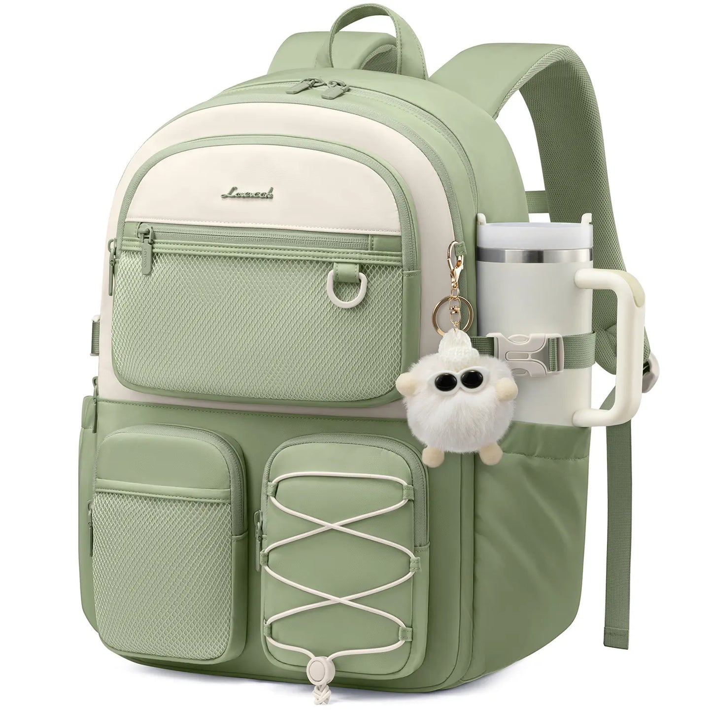 LOVEVOOK School Backpack for Teen Girls, Student Cute Bookbag Purse for Middle High School, 15.6 Inch Laptop Kid Backpack Back to School with Large Cup Holder, College Travel Bag