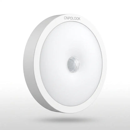 CNPOLOOK Rechargeable Motion Sensor Night Light, 4 Color Modes (Warm White/White/Red/Blue), Dimmable, USB‑C, Magnetic Stick on Light, 120° PIR, 26 Ft Range, OFF/AUTO/ON, Closet Bathroom Hallway Bedside (1 Pack)