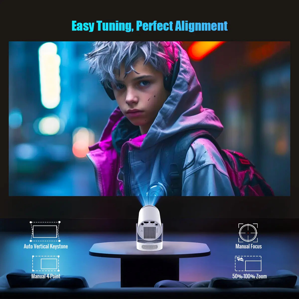 [US Warehouse] Magcubic Hy300Pro+ 290ANSI Projector Android 14 BT5.4 WIFI6 8K 4K Decode Native 1280*720P 0.9:1 Throw Ratio Built-In Speaker & Appstore Allwinner H726 Home Cinema Mini Smart Portable Upgraded Hy300Pro #Tiktokshopstockup