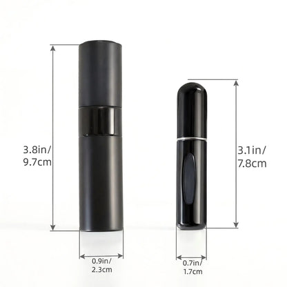 Refillable Travel Perfume Atomizer Set (9 PCS) - 3×8Ml & 6×5Ml Durable Lightweight Compact Aluminum Mini Spray Bottles with Fine Mist Nozzle for Men, Women