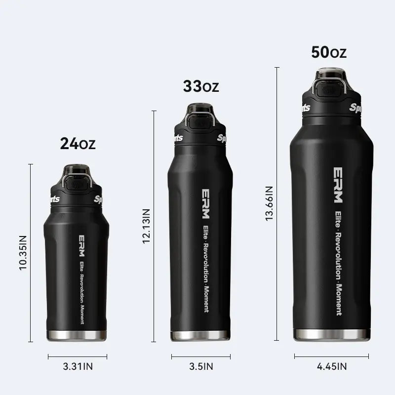 32/50Oz Vacuum Insulated Water Tumbler Bottle, Sturdy Beverage, Stylish,Portable & Leak-Proof, 2-In-1 Straw Lid, 12H Hot & 24H Cold, Stainless Steel Sports Drinkware for Gym, Office & Outdoor Enthusiasts