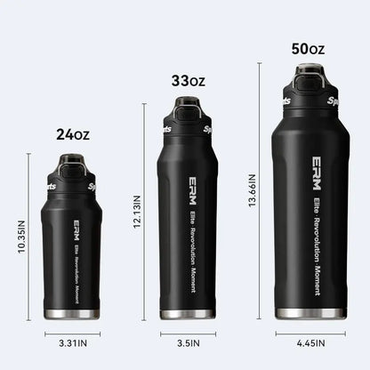 32/50Oz Vacuum Insulated Water Tumbler Bottle, Sturdy Beverage, Stylish,Portable & Leak-Proof, 2-In-1 Straw Lid, 12H Hot & 24H Cold, Stainless Steel Sports Drinkware for Gym, Office & Outdoor Enthusiasts