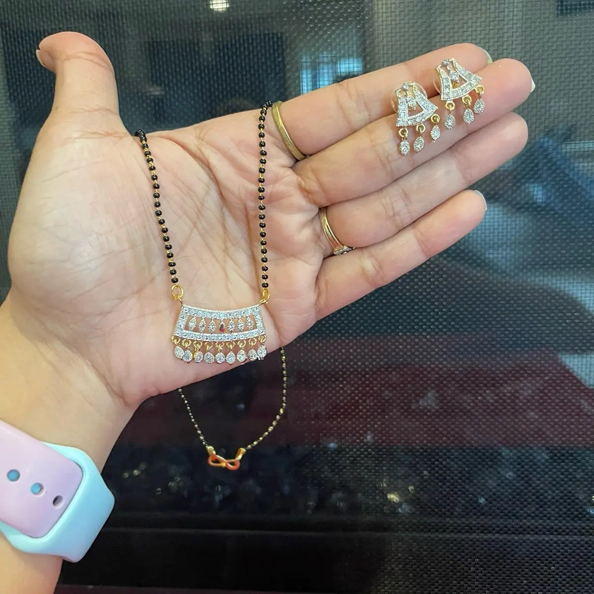Traditional AD Magalsutra with Ear Stud