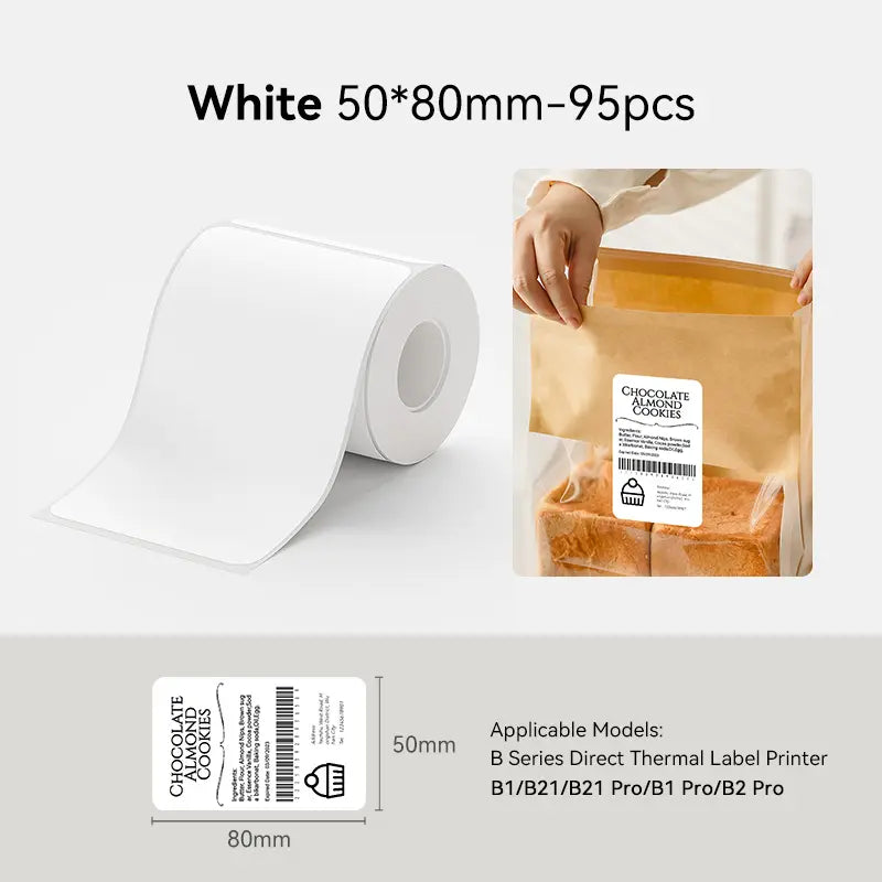 NIIMBOT Labels for B-Series Thermal Label Printer, Thermal Label Tape for Marson Jar/Bakery/Grocery/Barcode/Return Address/Small Business,Back to School,Back to School Haul