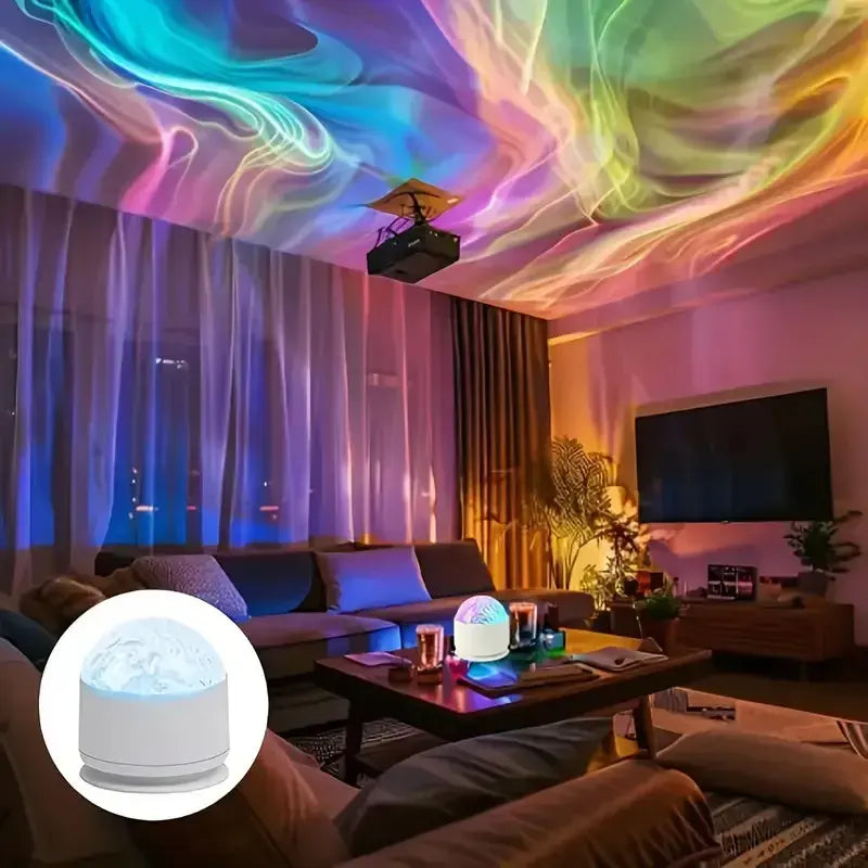 2-In-1 Plastic Cordless Aurora Borealis & Star Cloud Projector - Remote-Controlled, Usb-Rechargeable Galaxy Night Lamp, Dimmable Ambient Mood Light for Bedroom Decor, Sleep, Cloud Ceiling Room, Starry Night Relaxation Gifts