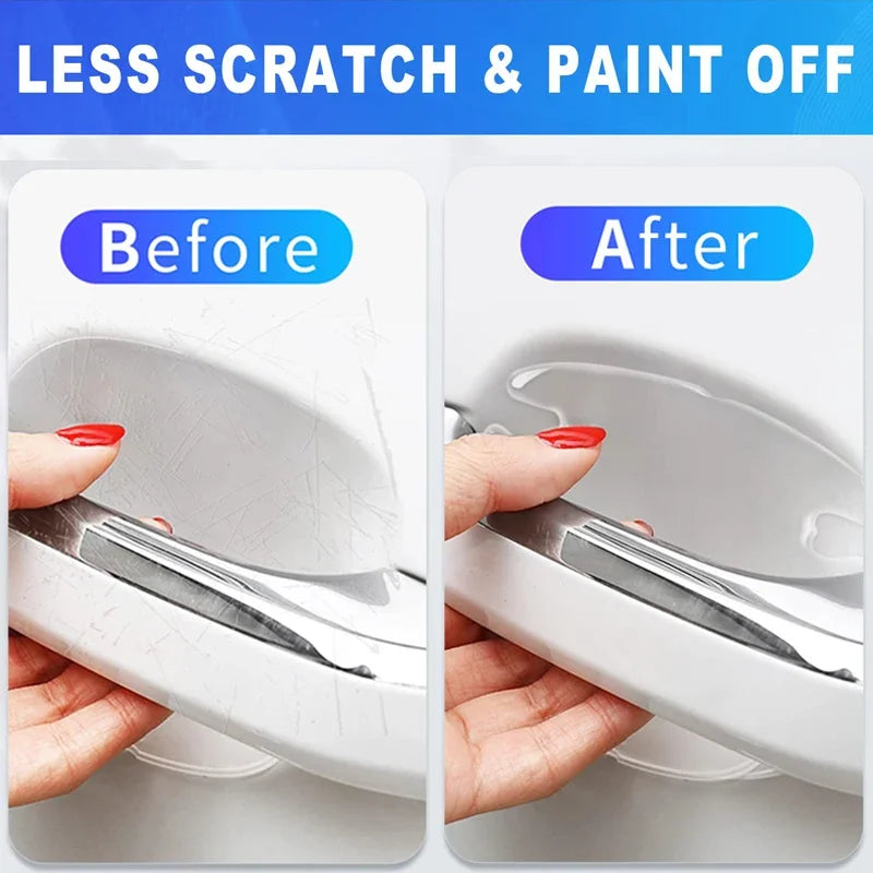 Car Door Handle Bowl Scratch Transparent Stickers Protective Invisible Silicon Rearview Mirror Anti-Collision Protection Strip