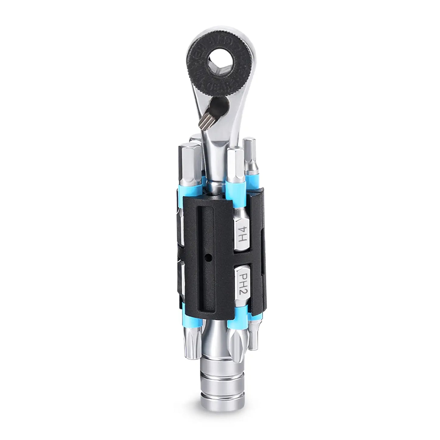 ROCKBROS S2 Alloy 1/4" Drive Ratchet Handle 72-Tooth Compact Bike Repair Kit with 8 Bits