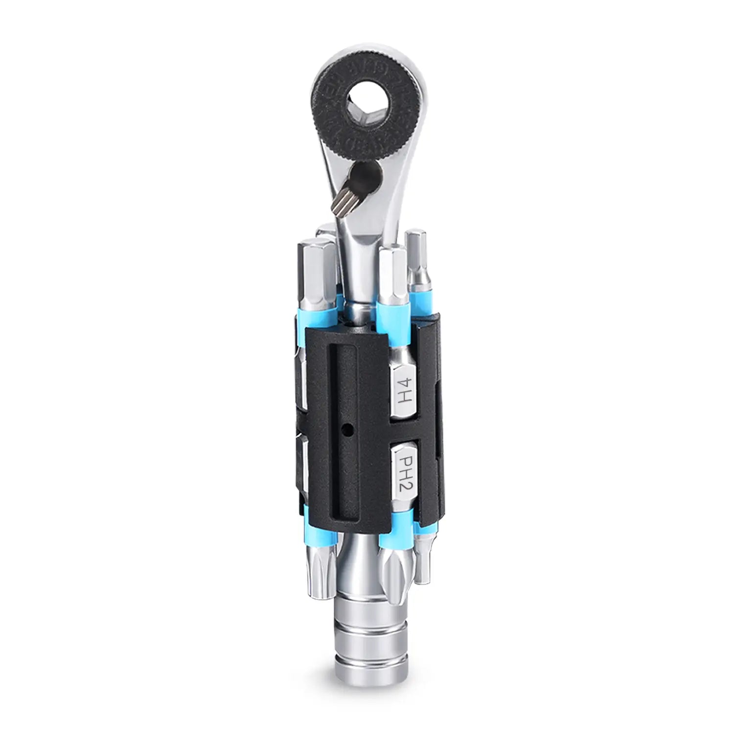 ROCKBROS S2 Alloy 1/4" Drive Ratchet Handle 72-Tooth Compact Bike Repair Kit with 8 Bits