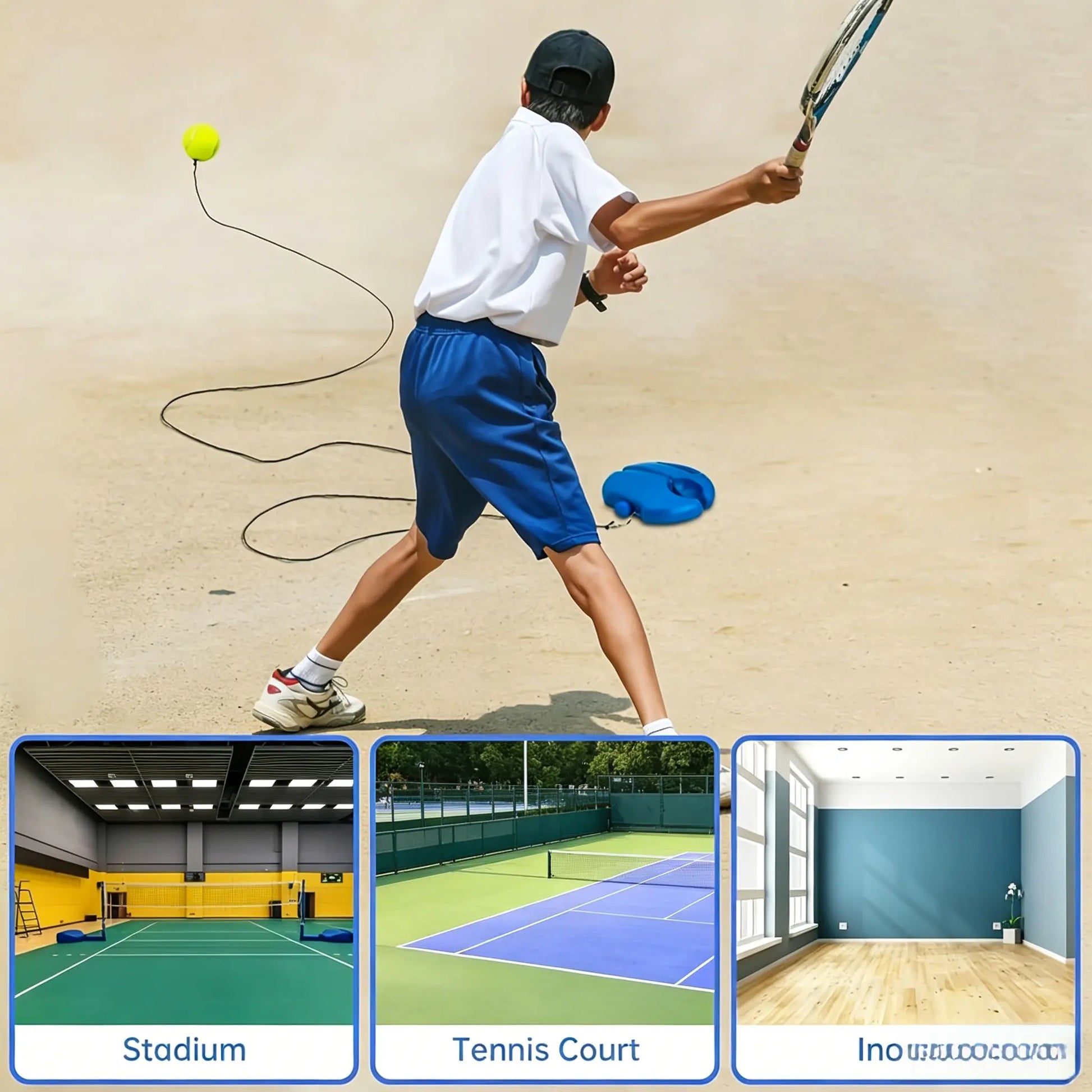 Tennis-Trainer Set 2Pcs Tennis Bouncing Balls Tennis Ball | Portable Innovative Ball Game for Outdoors, in the Garden, in the Park for Children & Adults