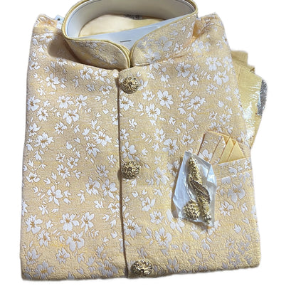Mens Jacket Kurta with Brooch Pin