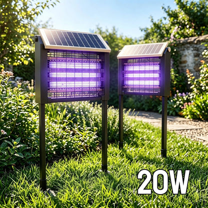 【Summerfinds】2Pack Outdoor 20W High-Power Rechargeable Electronic Mosquito Zapper Light, Waterproof Insect Killer with 3 Tubes, Dual Charging, 6000Mah Battery, for Summer Outdoor Fun,Summerwins