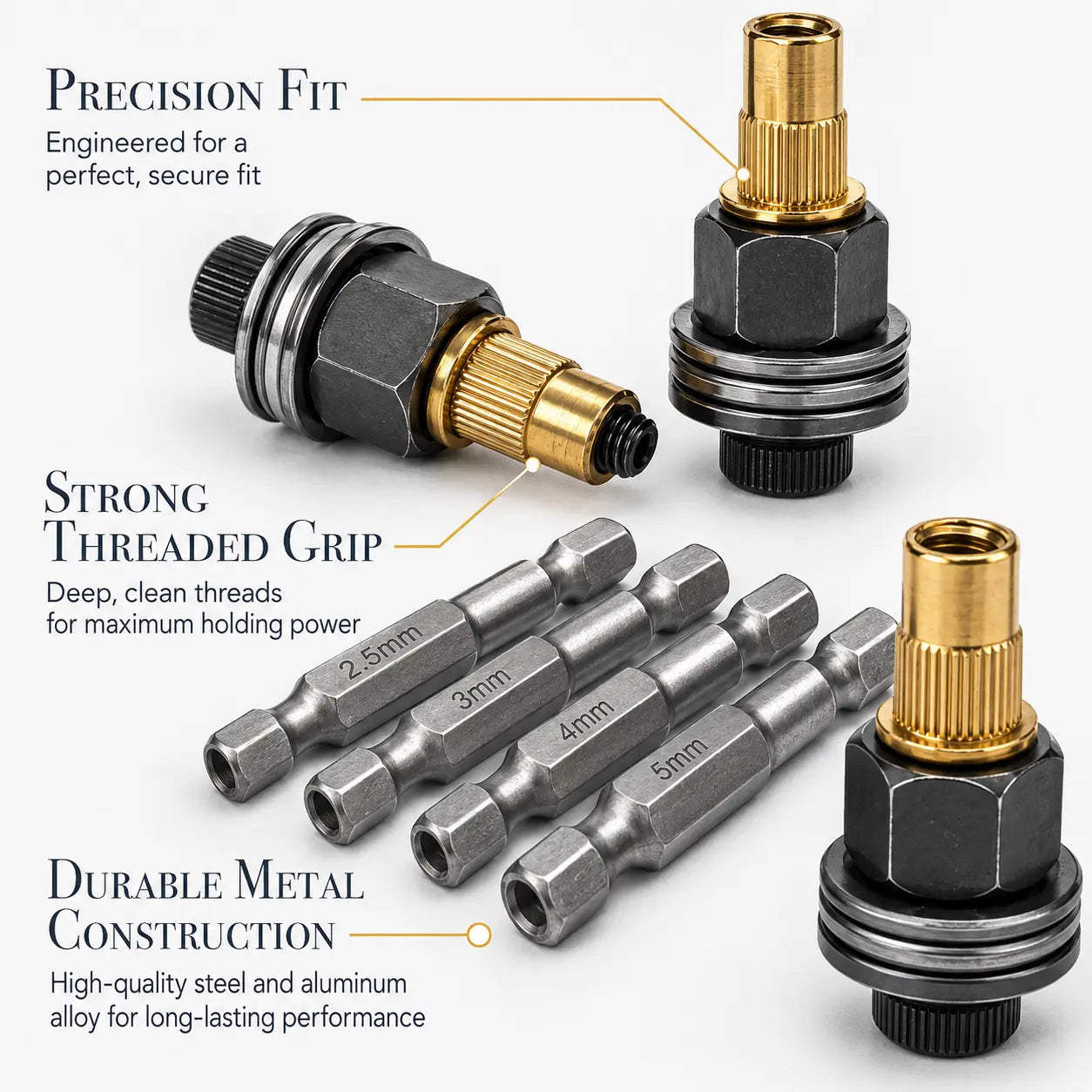 Rivet Nut Tool Kit, Rivet Nut Adapter Set with M3 M4 M5 M6 M8 Mandrel Heads & Hex Driver Bits, Nutsert Installation Kit for Drill, Metal Sheet, Automotive, Furniture & DIY Repair