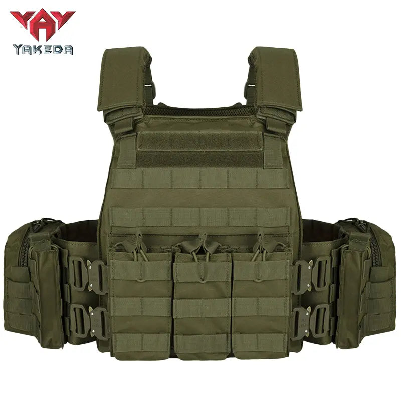 YAKEDA VT-6031-6 Active Tactical Chest Vest, 600D Polyester Tactical Gear, Protective Equipment for Sports Activities