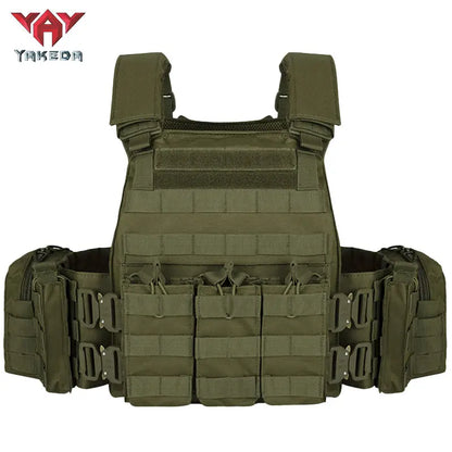 YAKEDA VT-6031-6 Active Tactical Chest Vest, 600D Polyester Tactical Gear, Protective Equipment for Sports Activities