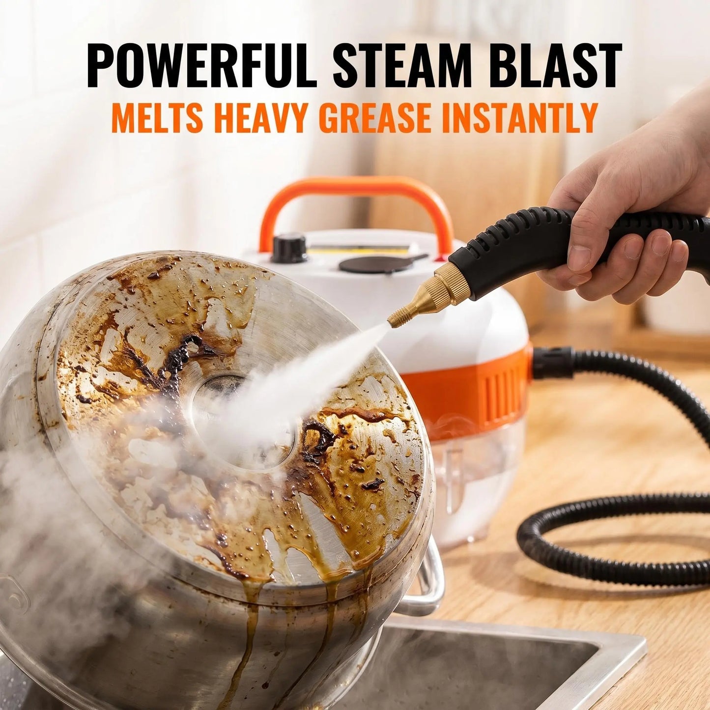 High Temp Portable Steam Cleaner - Multi-Use Antibacterial Deep Cleaning Machine with Multiple Accessories, No Scrubbing Needed, for Home & Car Use, Cleaning Tools
