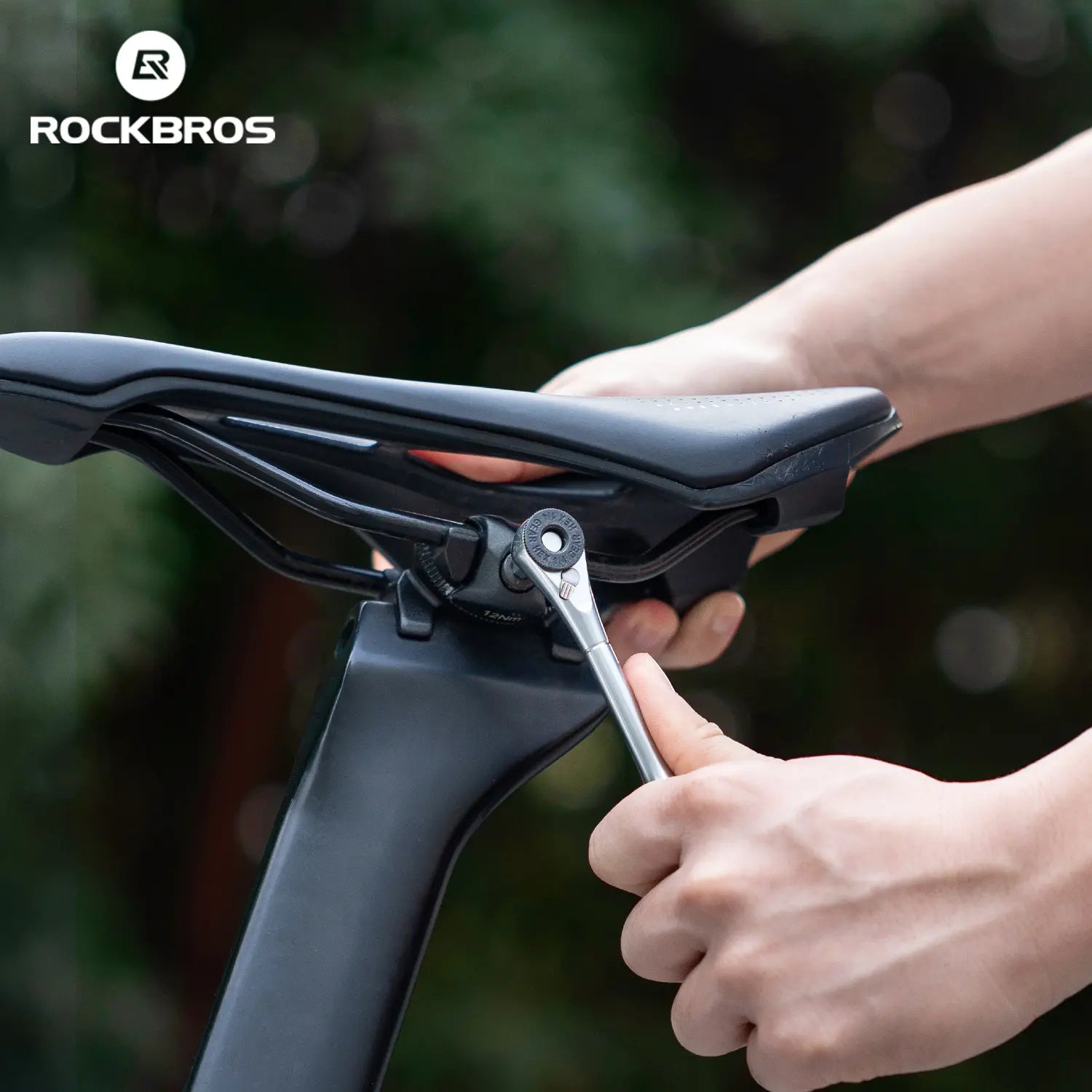 ROCKBROS S2 Alloy 1/4" Drive Ratchet Handle 72-Tooth Compact Bike Repair Kit with 8 Bits