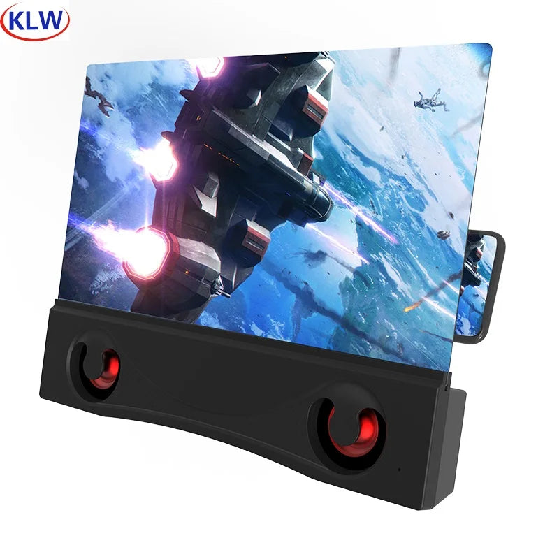 New F12 12 Inch  Mobile Phone Screen Magnifier 3D HD Video Amplifier Stand for Android & IOS Smartphones