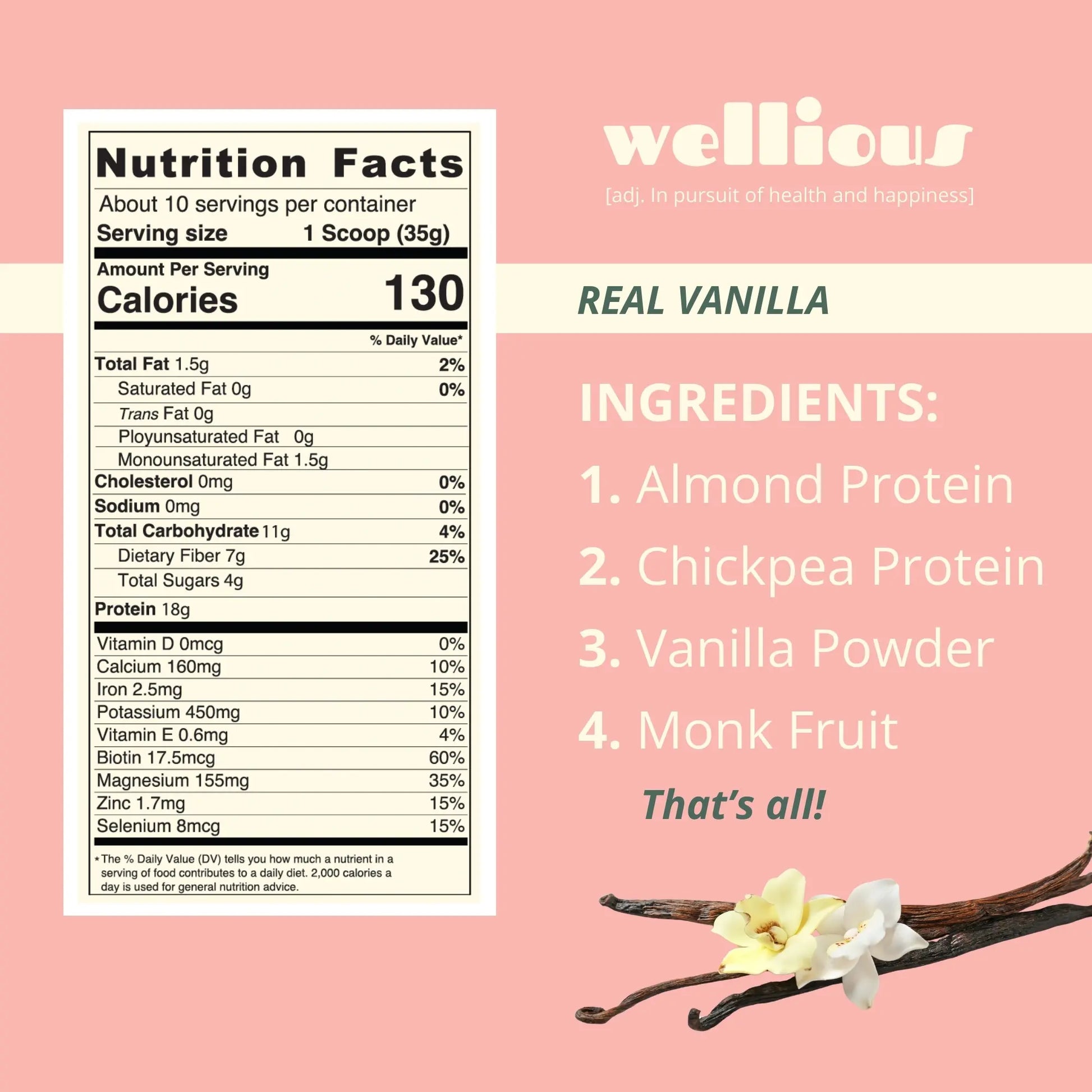 Wellious Protein Powder - Real Vanilla