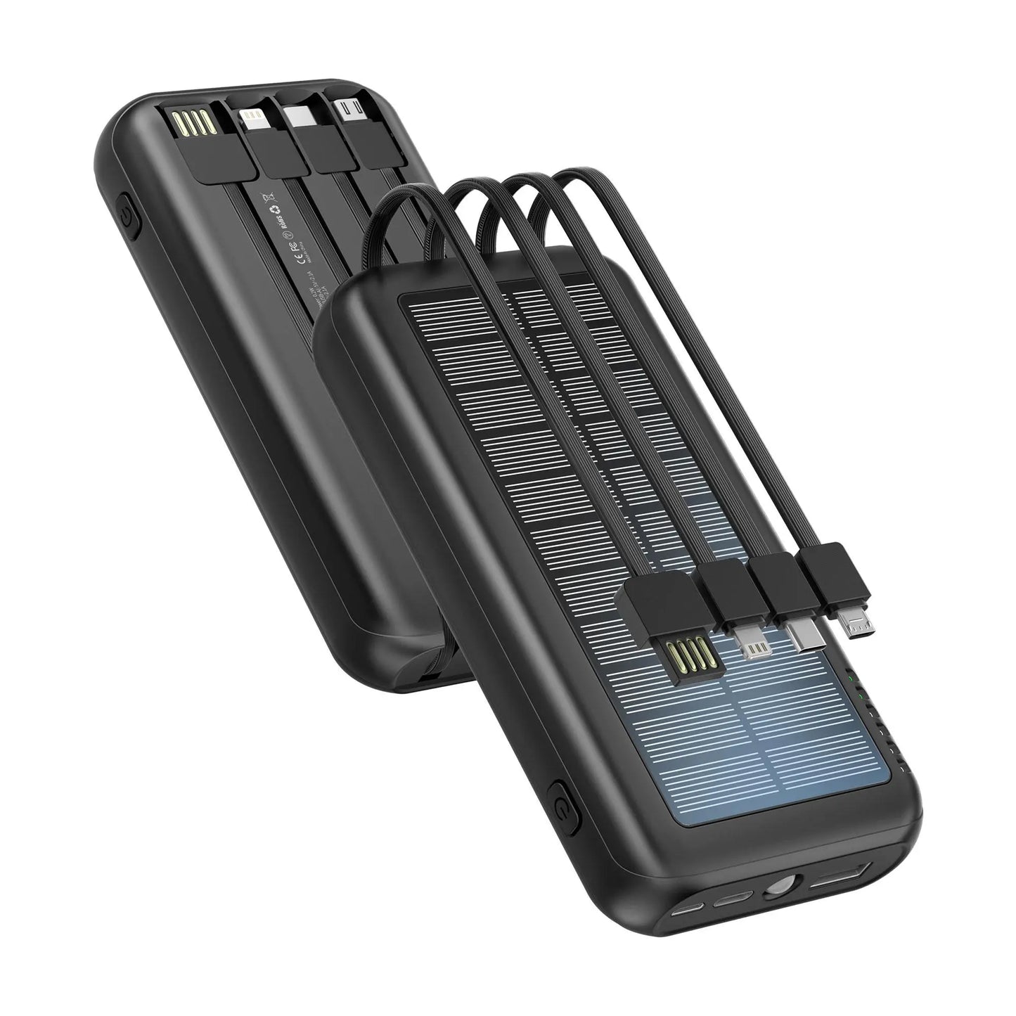 20000Mah Solar Powered Power Bank, 1 Count Large Capacity Mobile Phone Charger with 3 Outputs & 1 Input, Compatible with Iphone, Galaxy, Ipad & Other Electronic Products, Stocking Fillers Gift