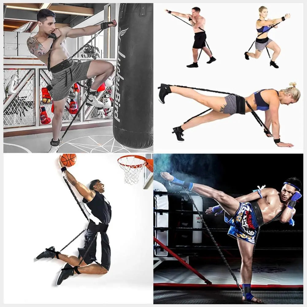 Boxing Training Resistance Band Set Leg Strength and Agility Training Strap System for Boxing,Mma,Muay Thai,Karate Combat, Basketball,Football Build Speed and Strength for Hitting Ynxing