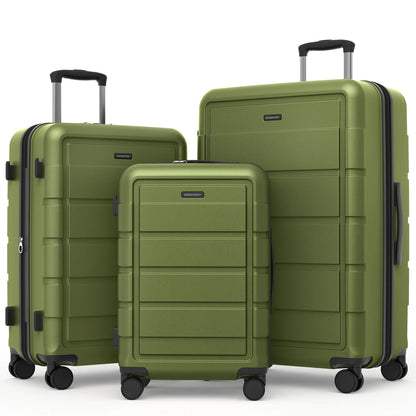 SHOWKOO 3-Piece Luggage Sets (20/24/28In), Deep Blue Full PC Durable Expandable Hardshell, 4-Wheel High-Capacity Tsa-Proof Anti-Theft Carry on & Checked Luggage, Gift for Travel/Business, Tsa-Proof Luggage Sets