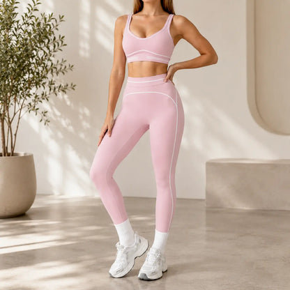 Women’S 2 Piece Seamless Workout Set – Sports Bra & High Waist Leggings