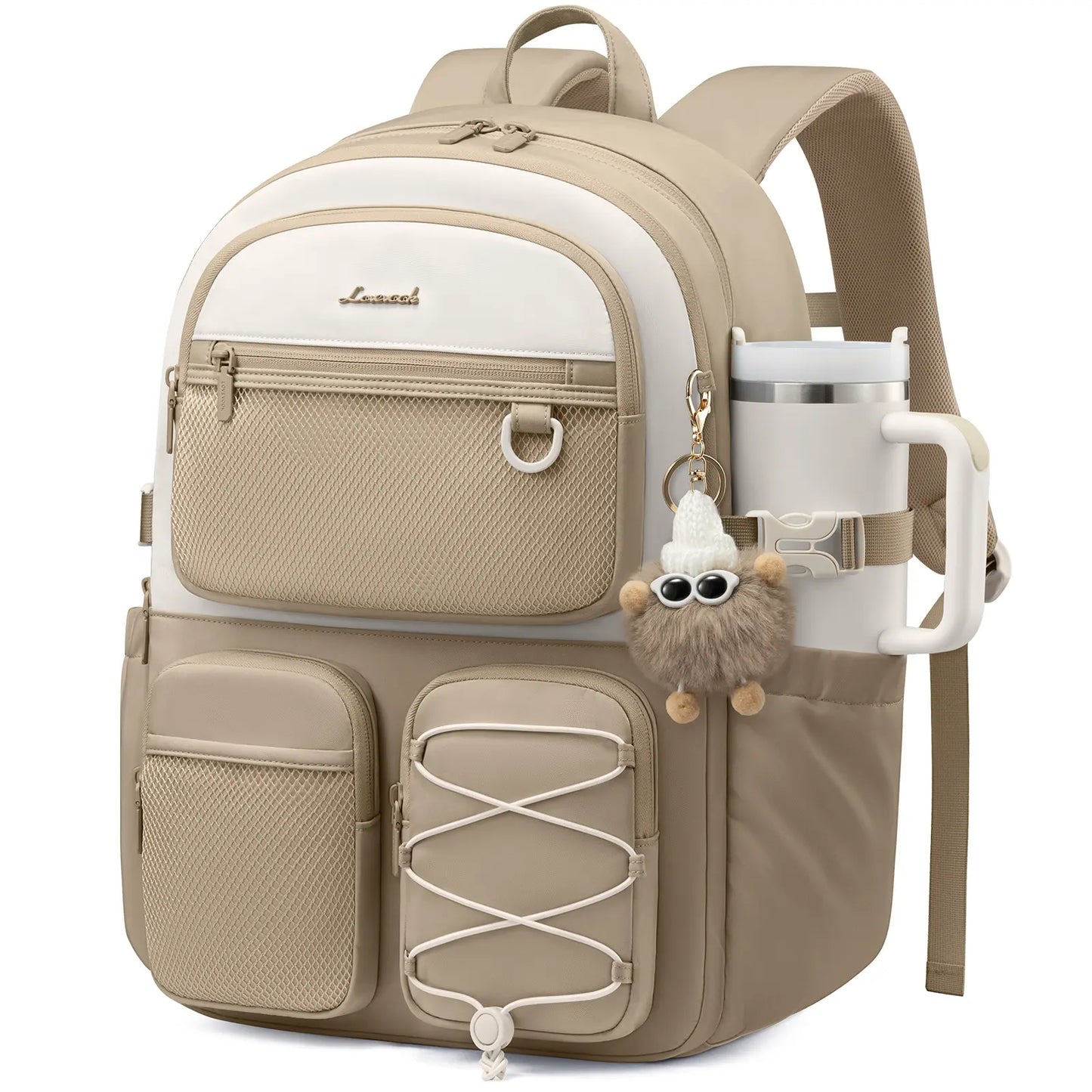 LOVEVOOK School Backpack for Teen Girls, Student Cute Bookbag Purse for Middle High School, 15.6 Inch Laptop Kid Backpack Back to School with Large Cup Holder, College Travel Bag
