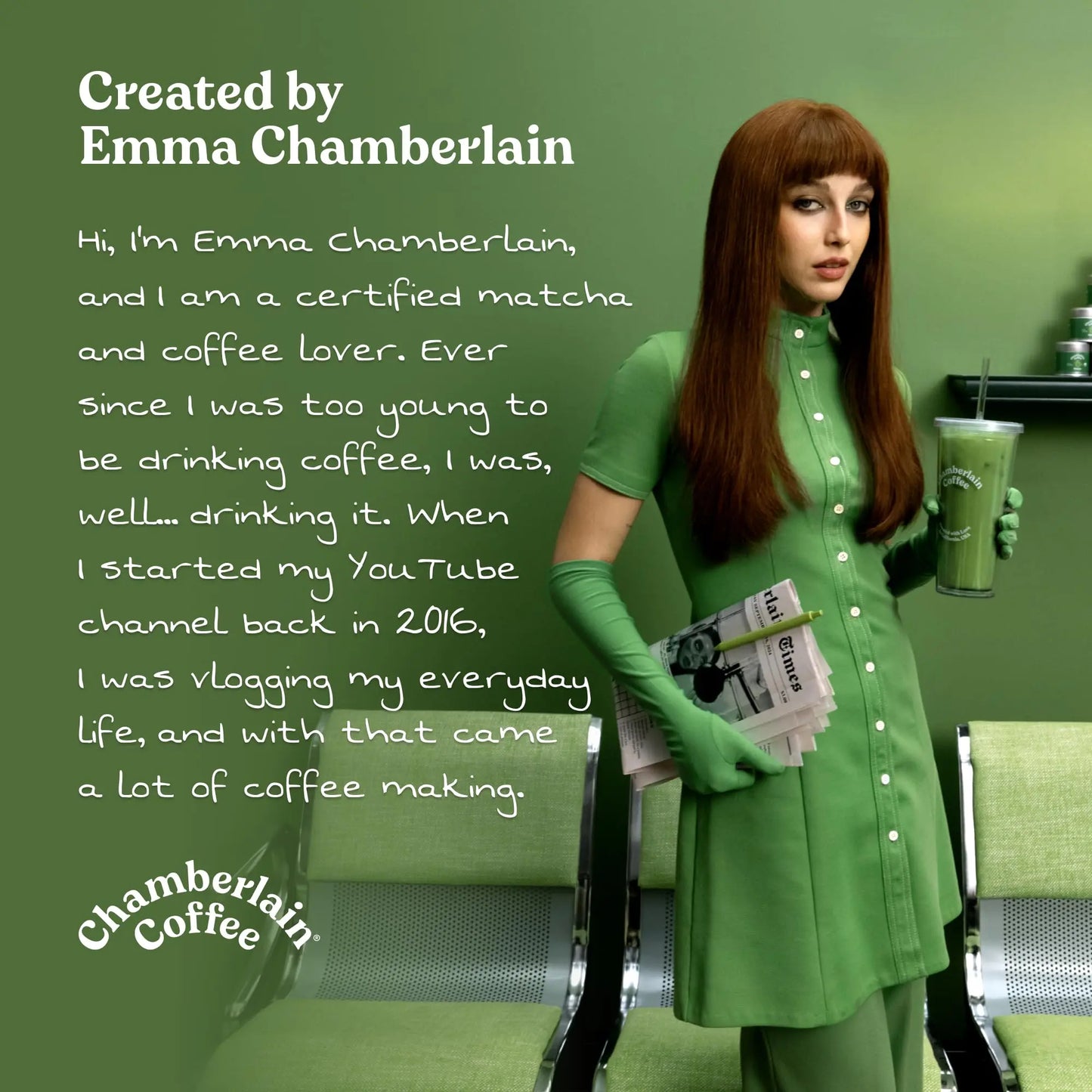Chamberlain Coffee Ceremonial Grade Matcha Green Tea Powder - USDA Organic, Antioxidant Rich, L Theanine, Calm Energy, Signature Vegan Matcha Powder - Premium First Harvest Japanese Green Tea - 30G