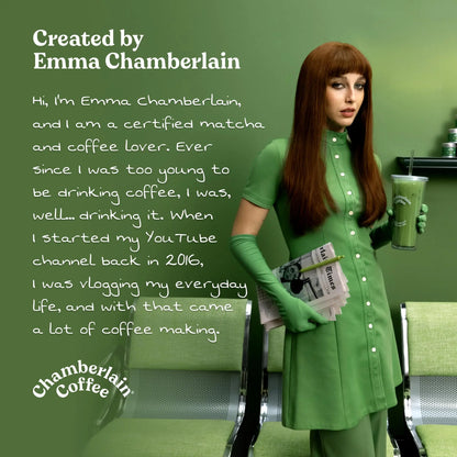 Chamberlain Coffee Ceremonial Grade Matcha Green Tea Powder - USDA Organic, Antioxidant Rich, L Theanine, Calm Energy, Signature Vegan Matcha Powder - Premium First Harvest Japanese Green Tea - 30G
