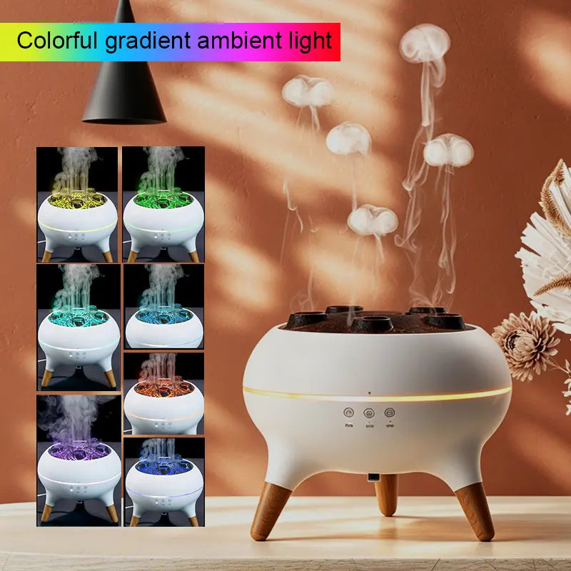 3-In-1 Home Humidifier - Colorful Night Aroma Diffuser, Mist Won'T Wet the Desk, Perfect for Bedroom, Office, Aromatherapy Gift Color Light White Noise