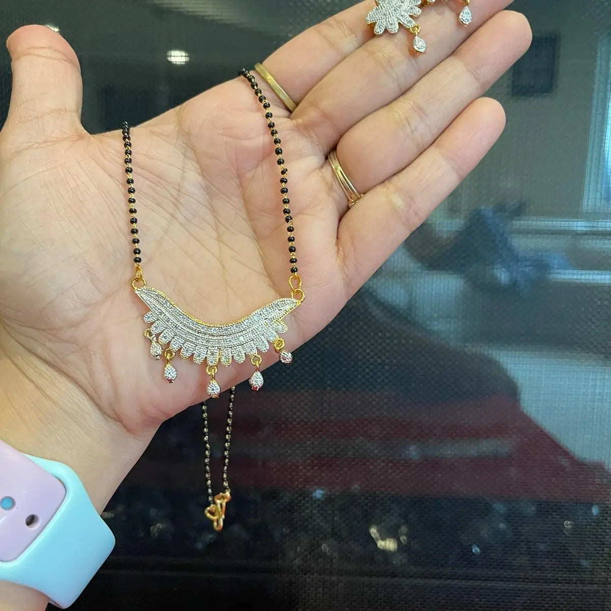 Traditional AD Magalsutra with Ear Stud