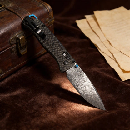 Outdoor Multifunctional EDC Pocket Knife with a Large Damascus Blade, Carbon Fiber High-Hardness Handle, Fishing Carry Knife, Outdoor Picnic Knife, Handmade Kitchen Fruit Knife