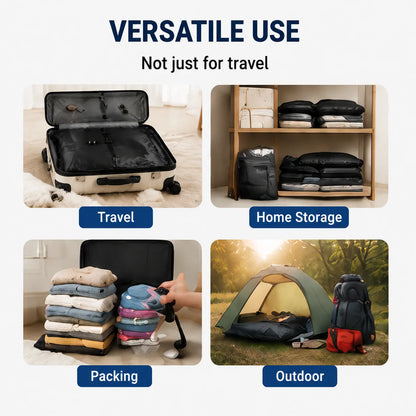 Travel Vacuum Storage Bag Lightweight Pouch with Portable Electric Pump, Space Saver Compression Bag for Clothes, Suitcase Organizer for Vacation Packing Graduation Gift