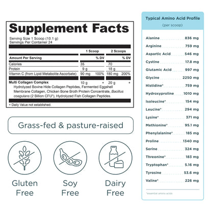 Multi Collagen Protein | Powder Unflavored (24 Servings)