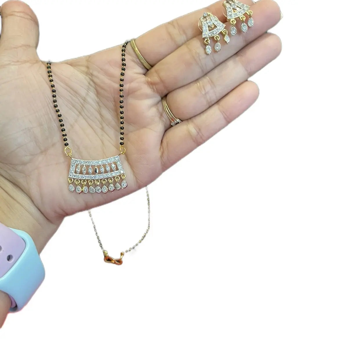 Traditional AD Magalsutra with Ear Stud