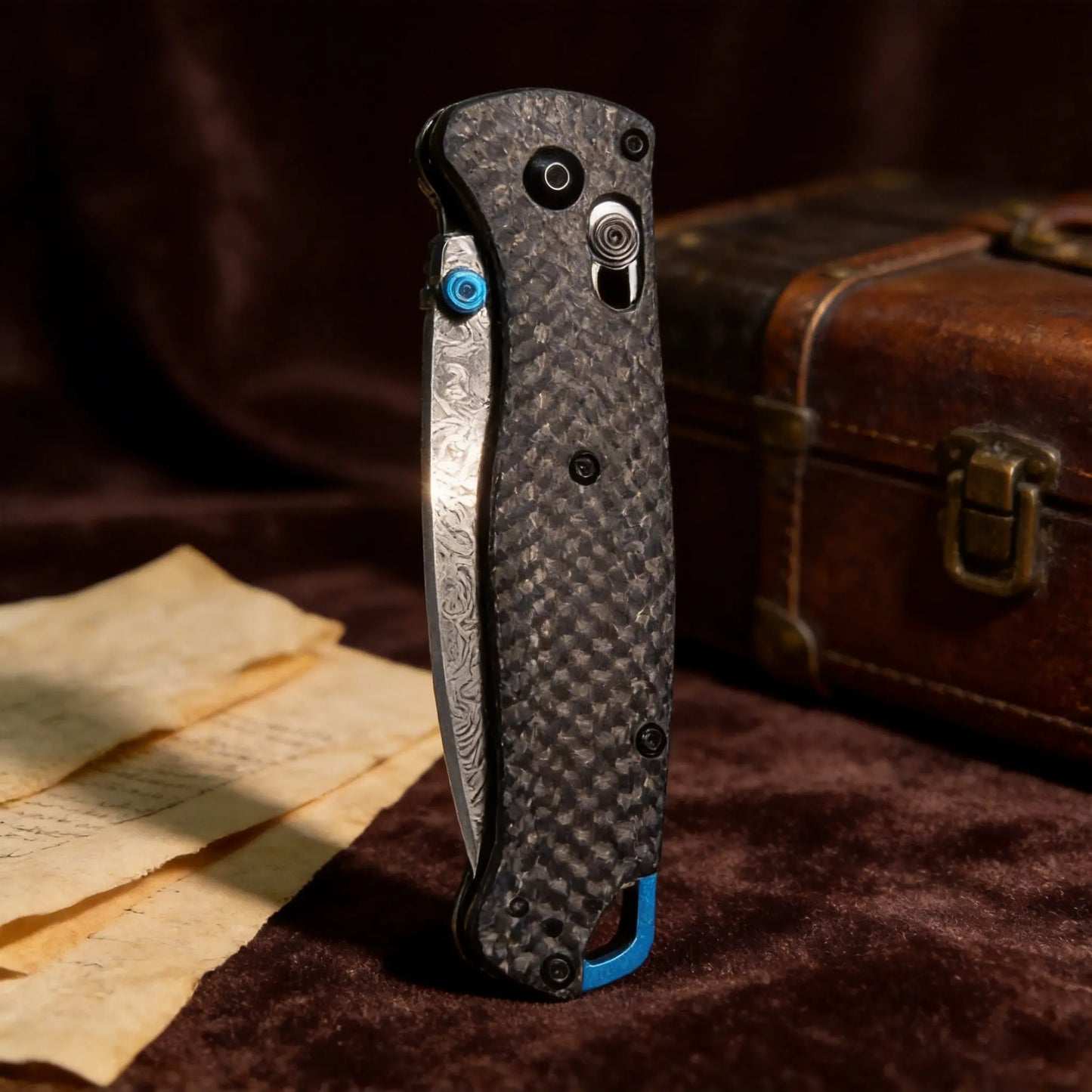 Outdoor Multifunctional EDC Pocket Knife with a Large Damascus Blade, Carbon Fiber High-Hardness Handle, Fishing Carry Knife, Outdoor Picnic Knife, Handmade Kitchen Fruit Knife