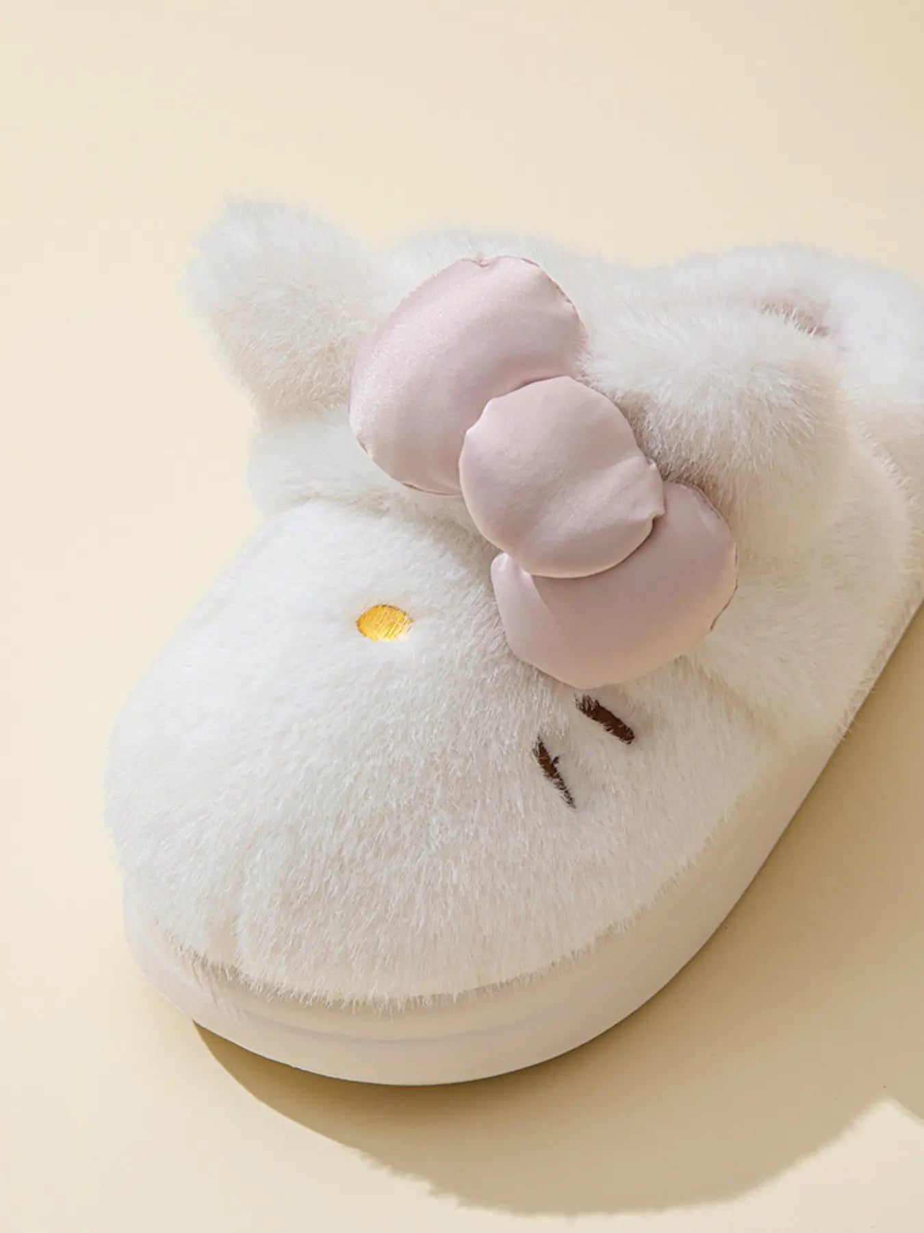 Women'S Winter Indoor Cotton Slippers, Cartoon Cat Design, Thick Sole Cute Two-Way Plush Slipper, Warm Indoor Footwear, Cozy Home Footwear for Women, EVA Slippers, Fluffy House Slippers