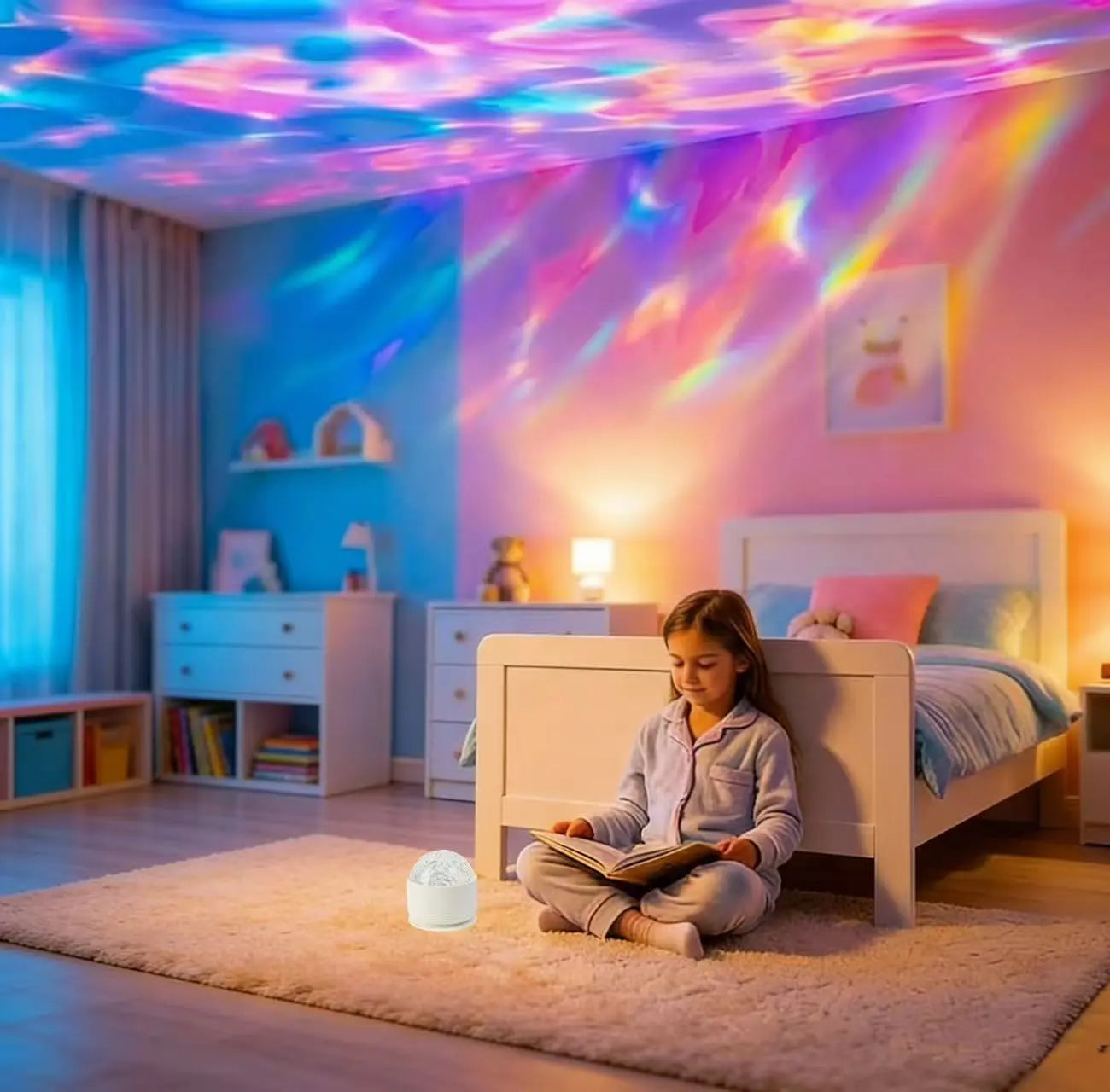 2-In-1 Plastic Cordless Aurora Borealis & Star Cloud Projector - Remote-Controlled, Usb-Rechargeable Galaxy Night Lamp, Dimmable Ambient Mood Light for Bedroom Decor, Sleep, Cloud Ceiling Room, Starry Night Relaxation Gifts