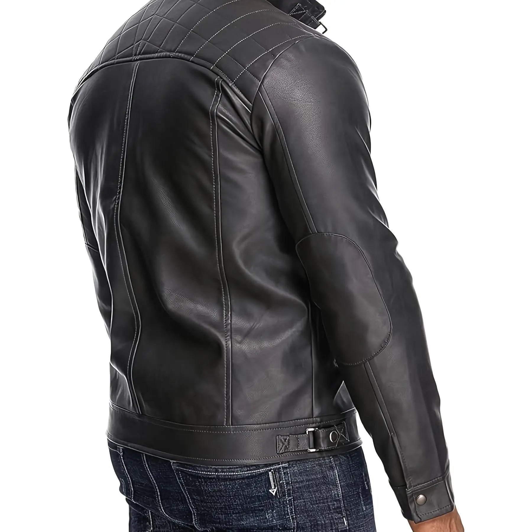 Men'S Retro Motorcycle Jacket with Zipper Pockets Non-Stretchy Fabric H-Shaped Cut for Motorcycle Riding Halloween Parties Casual Wear Spring Autumn Outerwear Durable Retro-Style Jacket