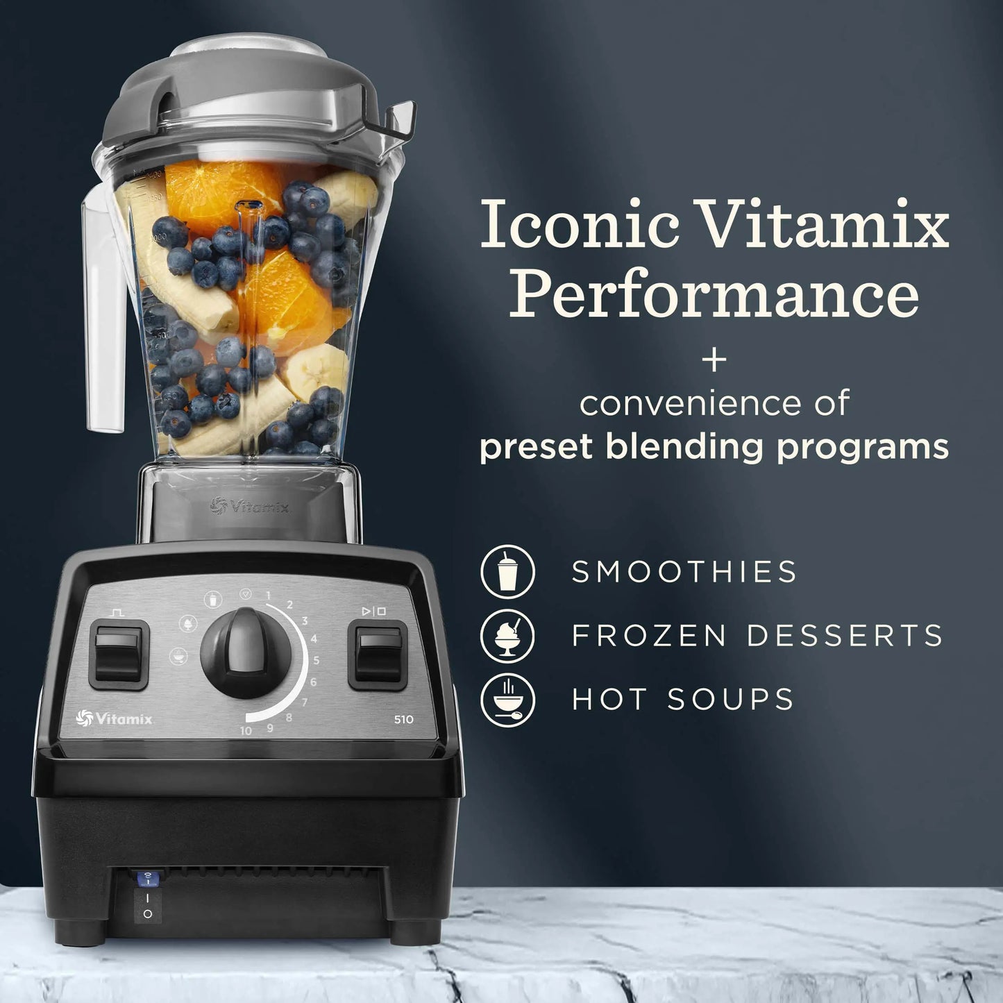 Vitamix Propel Series 510 Blender, 48 Oz Self-Cleaning Container, Stainless-Steel Blades, 3 Blending Programs for Smoothies, White